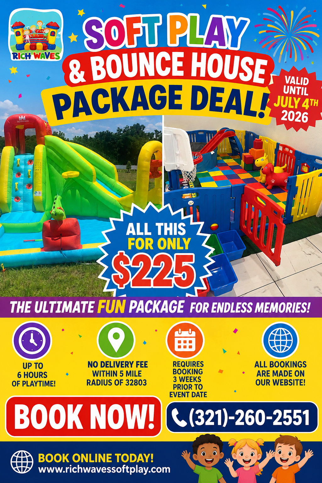 Bounce House Wet + Softplay Package